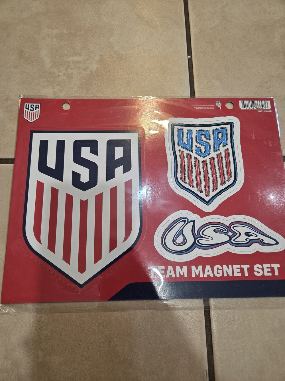 USA Team Shield Magnet Set - Red, White & Blue
